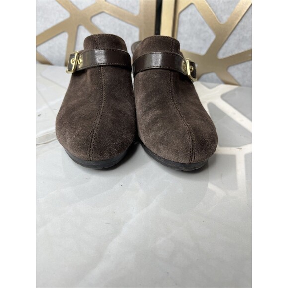 Lauren Ralph Yassinia Suede Leather Wedge Heels Mules Clogs Slip On Shoes 7 B - Picture 4 of 10